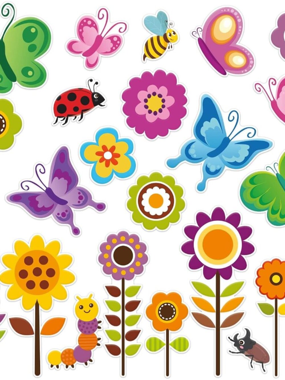 20 PCS Summer Thick Window Gel Clings for Kids Toddlers